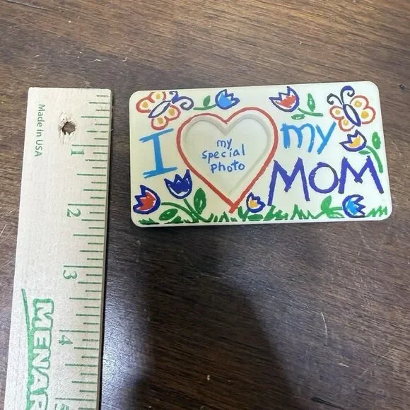 I Love ❤️ My Mommy Frame Refrigerator Magnet Hand Drawing Sketch Style 80s VTG - Picture 6 of 6